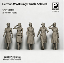 3D Printed 1/72/64/48 German WWII Naval Women Figure Unpainted Model picture