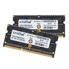 Crucial 2x 8GB 2Rx8 PC3L-12800S DDR3L 1600Mhz SODIMM Laptop Memory Low Density % picture