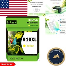 910XL Yellow Ink Cartridge with Latest Chips – 1200 Page Yield for OfficeJet USE picture