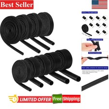 Insulation Braided Cable Sleeve 3.3Ft Silicone Fiberglass High Temp 9 Rolls Set picture