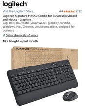 Logitech Signature MK650 Wireless Mouse & Keyboard Combo Ergonomic - Graphite picture