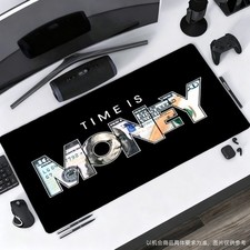 1pc 2D Flat Mouse Pad And Mouse Mat Time Is Money Design with Currency Notes A picture