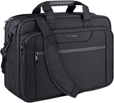 Laptop Bag Expandable Briefcase Messenger Bag 17.3 Inch Black | Water-Repellent, picture