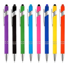 Ballpoint Pen 2-in-1 Stylus 8 Pack, Retractable Ballpoint Pen with Stylus tip Me picture