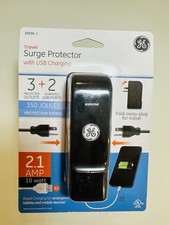New GE 10516 3 Outlet Travel Surge Protector 350 Joules with USB ports picture