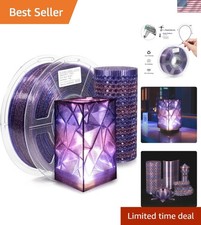 1KG Transparent Multicolor Glitter PLA Filament - Nebula Blue Purple Gradient picture