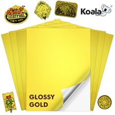 Koala Foil Gold Glossy Vinyl Sticker Paper Waterproof Inkjet + Laser Printers 20 picture