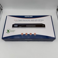 Intellinet 16-Port Gigabit Ethernet PoE+ Switch w/ 2 SFP Ports, LCD Display picture