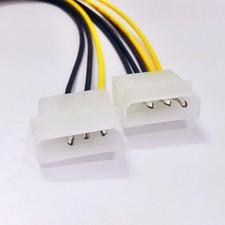 IDE 4PINx2 TO PCI-E 8PIN Express Power Adapter Cable copper  picture