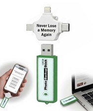Photo Backup Stick Universal 128GB | Photo Stick for iPhone, Android & Computers picture