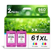 Ankink 61XL Color Ink Cartridge 2 Pack Replacement for HP 61XL picture
