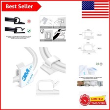 Versatile White Adhesive Cable Clips 3/4” - 120PCS for Neat Cable Management picture