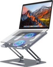 YICOSUN Adjustable Laptop Cooling Stand with 2 Quiet 9.8*8.7*1.2 inch, Gray picture