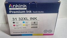 Ankink Premium Ink Refill Bottle Set for 31 32XL - Black, Cyan, Magenta, Yellow picture