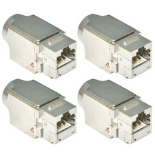 4 Pcs CAT6A RJ45 Networt LAN Ethernet 8P8C Shielded Keystone Jack 110 Punch Down picture