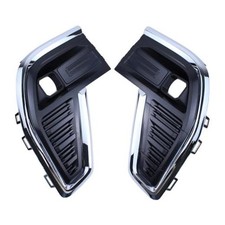 Front Driver and Passenger Side Fog Light Cover Bezel with Chrome Molding for picture
