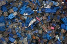 Gold scrap RJ45 network data connectors  15 pounds used electronics picture