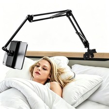 Extendable Mobile Phone Tablet Holder - Metal Bracket Desk Cantilever Stand | US picture