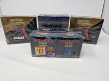 40 Verbatim DataLife MF-2HD 3.5 Floppy Disks + 30 5.25 Kao Highland Disks Sealed picture
