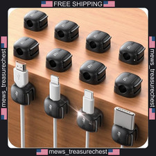 Cable Organizer Clips 12 Pack, Dual Spring Lock, Adhesive, Compact, Universal picture