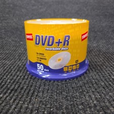 NEW 50-Pack Blank DVD+R Discs 16x Speed 4.7 GB 120 Min Spindle STAPLES picture