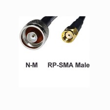 Low Loss N Male to RP SMA Male RG58U Coaxial Cable 9.8ft 3-Meter picture