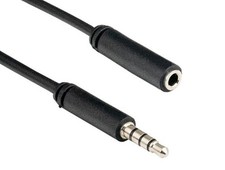 6ft 3.5mm TRRS Male to Female Audio & Microphone TRRS Extension Cable, Black picture