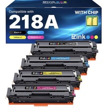 E-Z Ink Compatible HP 218A Toner Cartridges 4 Pack with Chip Bla Cya Yel Magenta picture