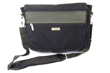 Kenneth Cole New York Laptop Bag Black Gray 8 Compartment Shoulder Strap picture
