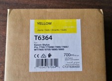 11-2020 Opened Bag Never Used EPSON T6364 Yellow 700ml Ink 7890/7900/9890/9900 picture