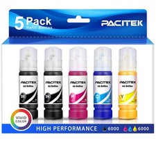 5-Pack Ink Refill Bottles for EcoTank Supertank Printers - 6000 Pages, Easy Refi picture