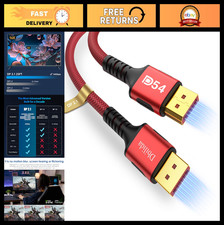 25FT DisplayPort 2.1 Cable, 54Gbps, 16K@30Hz, 8K@120Hz, 4K@240Hz, HDR, G-Sync, F picture