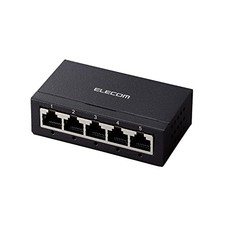 ELECOM EHC-G05MA-B 5-Port Gigabit Switch Hub Metal Case Black AC Adapter New picture