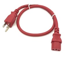 Red 2FT COMPUTER POWER SUPPLY AC CORD CABLE WIRE FOR HP DELL ACER DESKTOP PC SYS picture