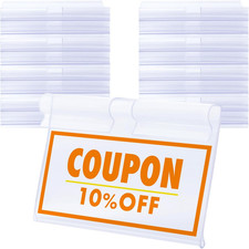 Storage Bin Labels Clip On, 60-Pack Clear Plastic Label Clips with 80 Tags, Idea picture