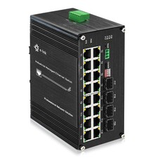 Industrial 16RJ45 PoE Switch Gigabit Managed 802.3at 250m Extend DIN Rail Mount picture