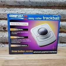 New Vintage CompUSA PC Easy Roller Trackball Mouse Ultra Smooth Tracking picture