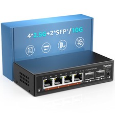 6 Port 2.5G Unmanaged Ethernet Switch, 4 x 2.5G Base-T Ports, 2 x 10G SFP, Co... picture