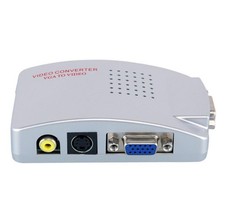 PC Laptop CCTV VGA To TV AV RCA S-Video Converter Adapter Box Composite HDTV LCD picture