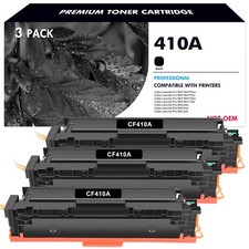 3PK CF410A Black Toner Compatible with HP 410A LaserJet Pro MFP M477fdn M477fdw picture