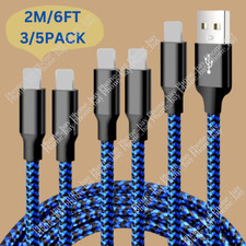 Heavy Duty USB Charger Cable 6FT For iPhone 14 13 12 Pro Max XR 8 7 6 iPad Cord picture