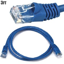 3FT CAT5e RJ45 Network LAN Ethernet Patch Cable UTP Copper Wire 24AWG Blue picture