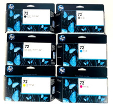 GENUINE 6-PACK HP 72 DesignJet Ink Cartridges 130-ml Complete Set SEALED BOXES picture