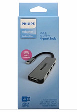Philips USB-C Hub to 4-Port USB-A 2.0 Adapter Plug-and-Play Gray/Black picture