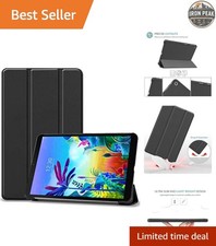 Trifold Tablet Case For LG G Pad 5 10.1 2019 Black Slim Hard Shell Stand picture