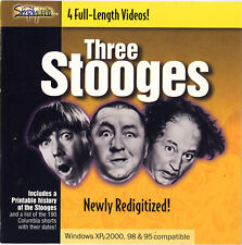 Three Stooges - 4 Full-length Videos For PC (Windows XP) NEW In Flat Pack picture