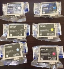 SET of 6 New Genuine SEALED Epson 48 Cyan Magenta Yellow Inkjets NO BOX picture