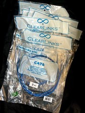 Lot of 7 CP Technologies ClearLinks 3 FT Cat. 6 UPT Patch Cable, C6-BL-03-O picture