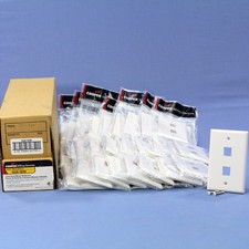 Cooper 5520-5EW White 1-Gang Modular 2-Port Thermoplastic Nylon Wallplates 25pcs picture
