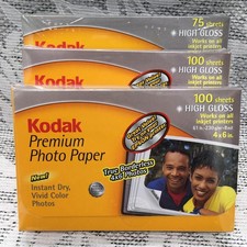 Kodak Premium Picture Paper 4x6. Lot of 3 Packs. 1 Pack 75 Sheets, 2 Packs 100 picture